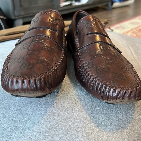 GUCCI San Marino Guccissima Brown Leather Loafer - Picture 6 of 7